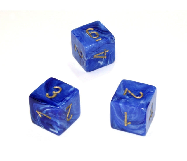 Chessex Polyhedral Dice Set: Vortex (Blue/Gold)