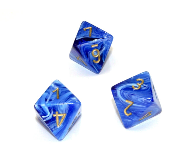 Chessex Polyhedral Dice Set: Vortex (Blue/Gold)