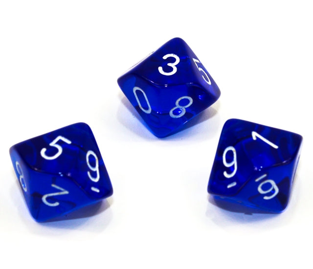 Chessex Polyhedral Dice Set: Translucent (Blue/White)