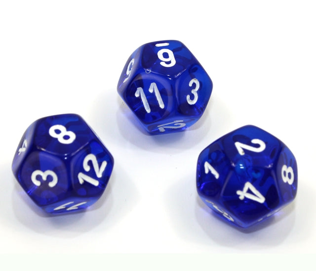 Chessex Polyhedral Dice Set: Translucent (Blue/White)