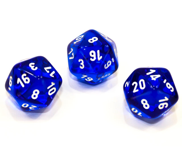 Chessex Polyhedral Dice Set: Translucent (Blue/White)