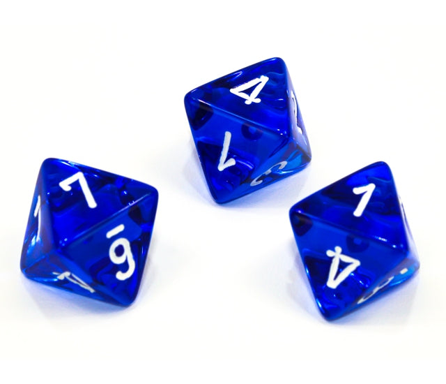 Chessex Polyhedral Dice Set: Translucent (Blue/White)