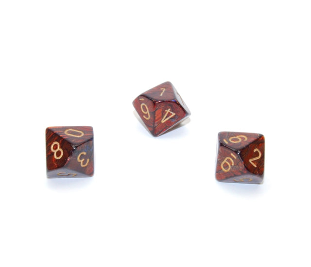 Chessex Polyhedral Dice Set: Scarab (Blue Blood/Gold)