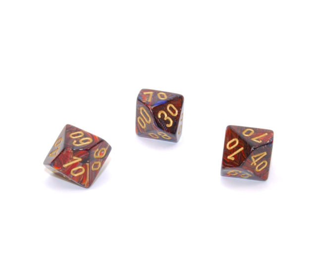 Chessex Polyhedral Dice Set: Scarab (Blue Blood/Gold)