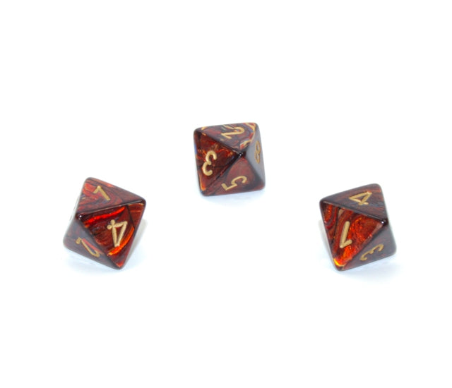 Chessex Polyhedral Dice Set: Scarab (Blue Blood/Gold)