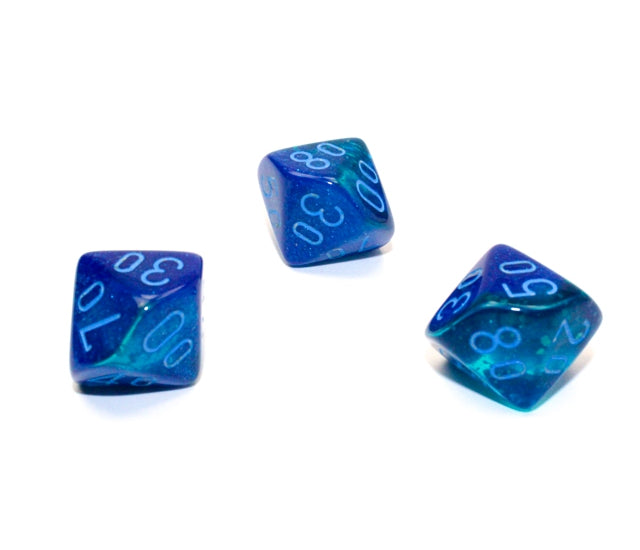 Chessex Polyhedral Dice Set: Gemini Luminary (Blue-Blue/Light Blue)