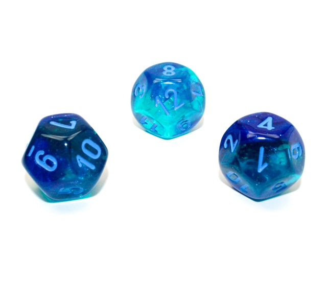 Chessex Polyhedral Dice Set: Gemini Luminary (Blue-Blue/Light Blue)