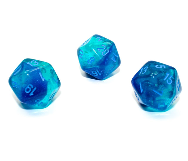 Chessex Polyhedral Dice Set: Gemini Luminary (Blue-Blue/Light Blue)