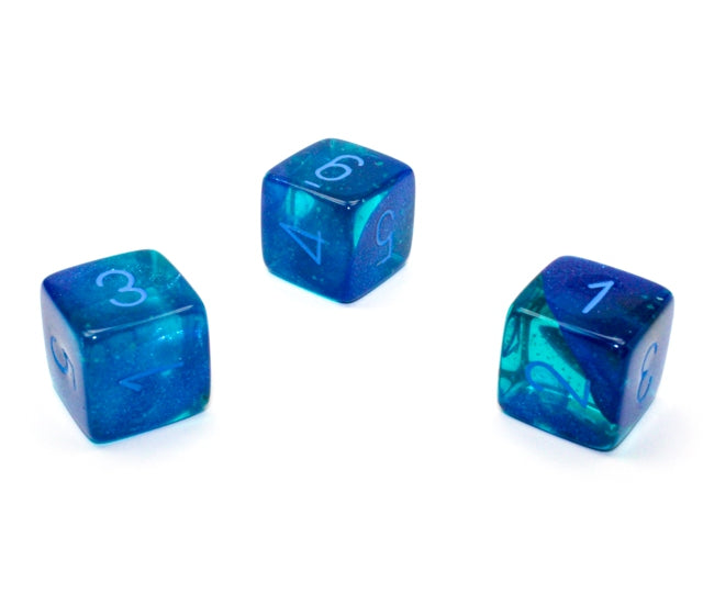 Chessex Polyhedral Dice Set: Gemini Luminary (Blue-Blue/Light Blue)
