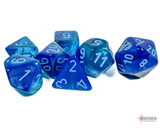 Chessex Polyhedral Dice Set: Gemini Luminary (Blue-Blue/Light Blue)