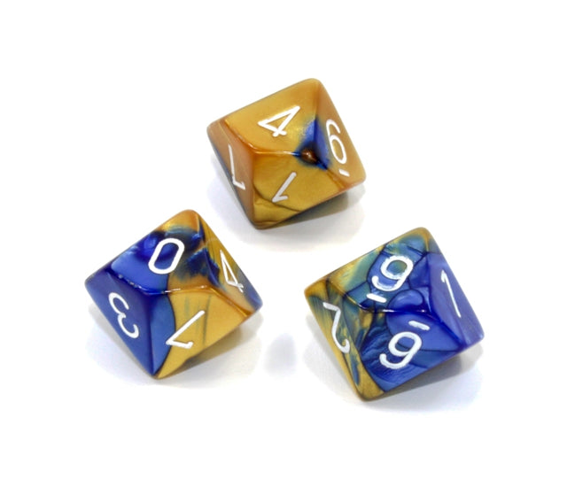 Chessex Polyhedral Dice Set: Gemini (Blue-Gold/White)