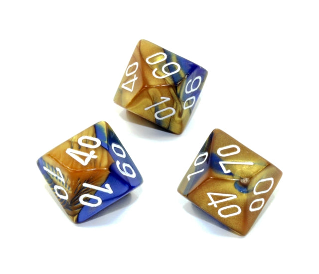 Chessex Polyhedral Dice Set: Gemini (Blue-Gold/White)