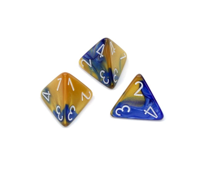 Chessex Polyhedral Dice Set: Gemini (Blue-Gold/White)