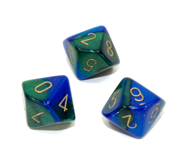 Chessex Polyhedral Dice Set: Gemini (Blue-Green/Gold)