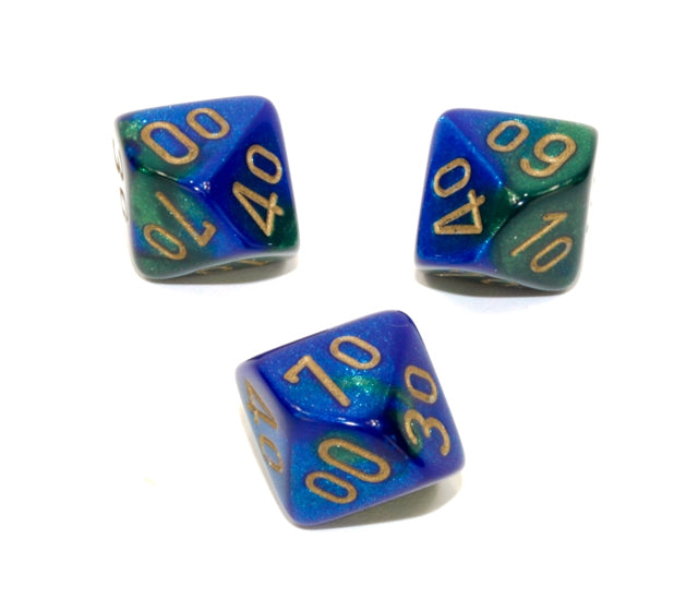 Chessex Polyhedral Dice Set: Gemini (Blue-Green/Gold)