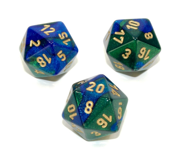 Chessex Polyhedral Dice Set: Gemini (Blue-Green/Gold)