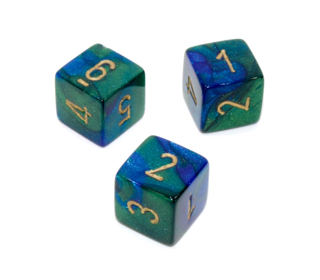 Chessex Polyhedral Dice Set: Gemini (Blue-Green/Gold)