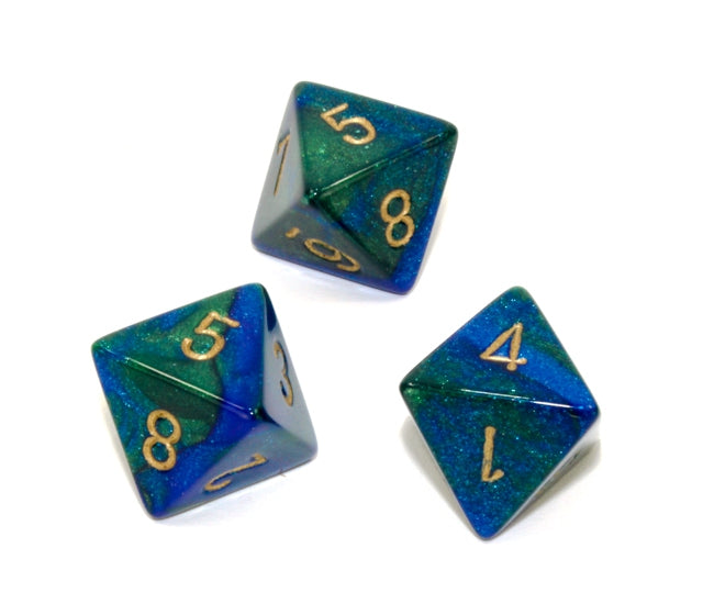 Chessex Polyhedral Dice Set: Gemini (Blue-Green/Gold)