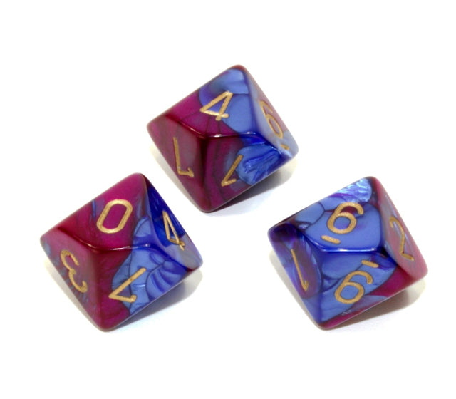 Chessex Polyhedral Dice Set: Gemini (Blue-Purple/Gold)