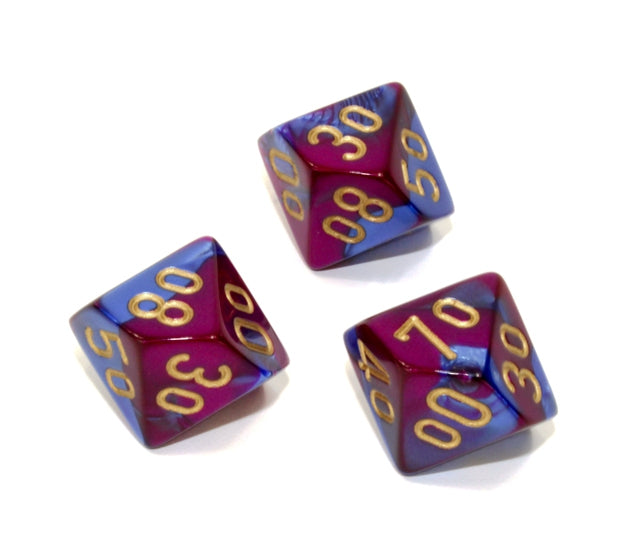 Chessex Polyhedral Dice Set: Gemini (Blue-Purple/Gold)