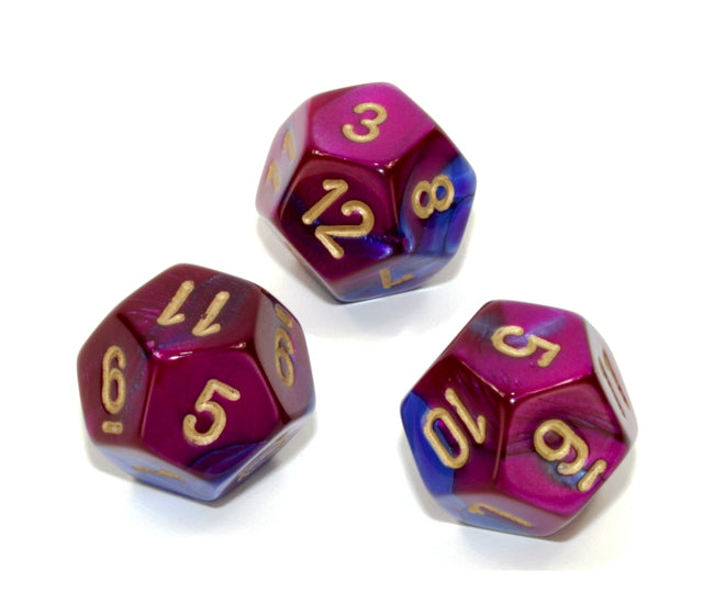 Chessex Polyhedral Dice Set: Gemini (Blue-Purple/Gold)