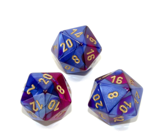 Chessex Polyhedral Dice Set: Gemini (Blue-Purple/Gold)