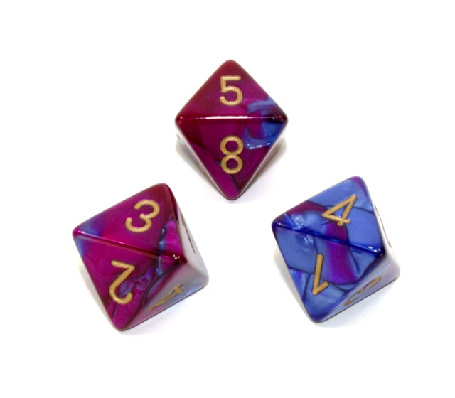 Chessex Polyhedral Dice Set: Gemini (Blue-Purple/Gold)