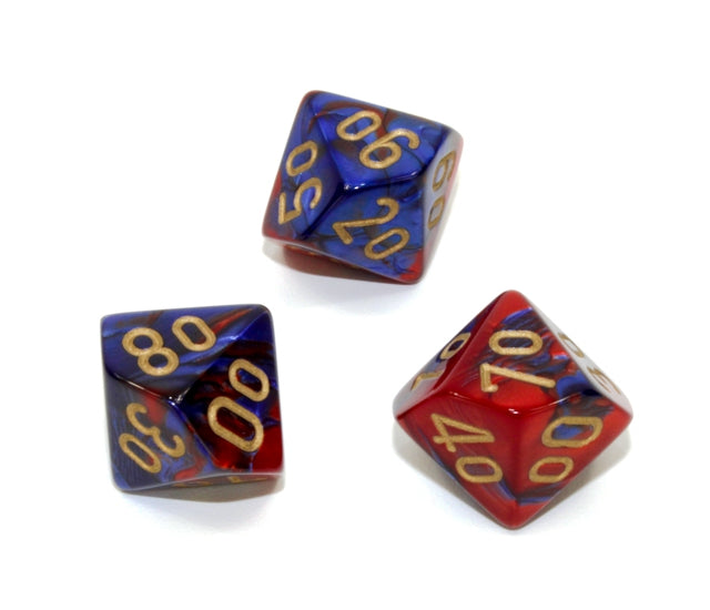 Chessex Polyhedral Dice Set: Gemini (Blue-Red/Gold)