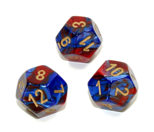 Chessex Polyhedral Dice Set: Gemini (Blue-Red/Gold)