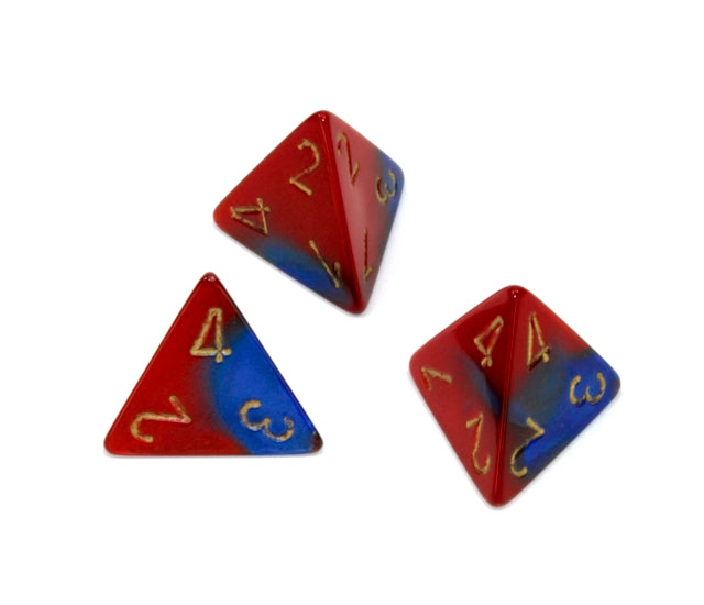 Chessex Polyhedral Dice Set: Gemini (Blue-Red/Gold)