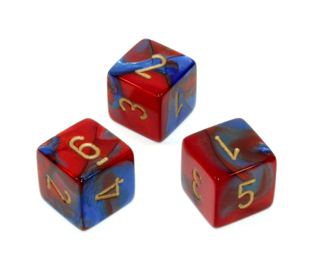 Chessex Polyhedral Dice Set: Gemini (Blue-Red/Gold)