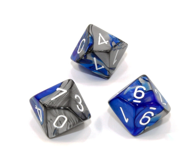 Chessex Polyhedral Dice Set: Gemini (Blue-Steel/White)