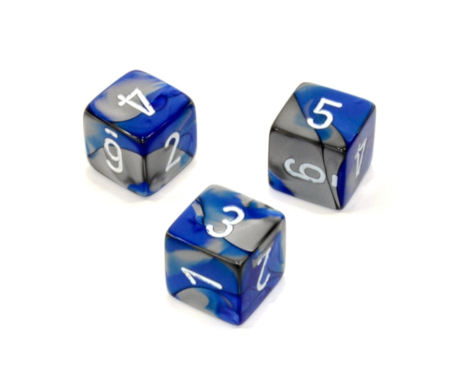 Chessex Polyhedral Dice Set: Gemini (Blue-Steel/White)