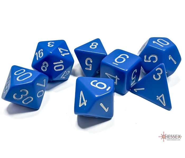 Chessex Polyhedral Dice Set: Opaque (Blue/White)