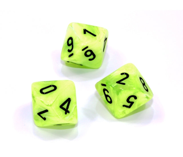 Chessex Polyhedral Dice Set: Vortex (Bright Green/Black)