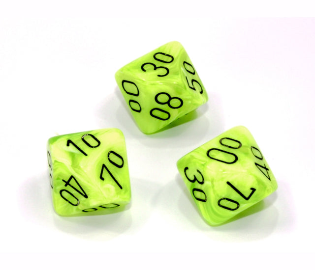 Chessex Polyhedral Dice Set: Vortex (Bright Green/Black)