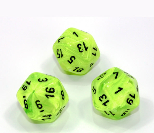 Chessex Polyhedral Dice Set: Vortex (Bright Green/Black)