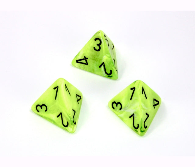 Chessex Polyhedral Dice Set: Vortex (Bright Green/Black)