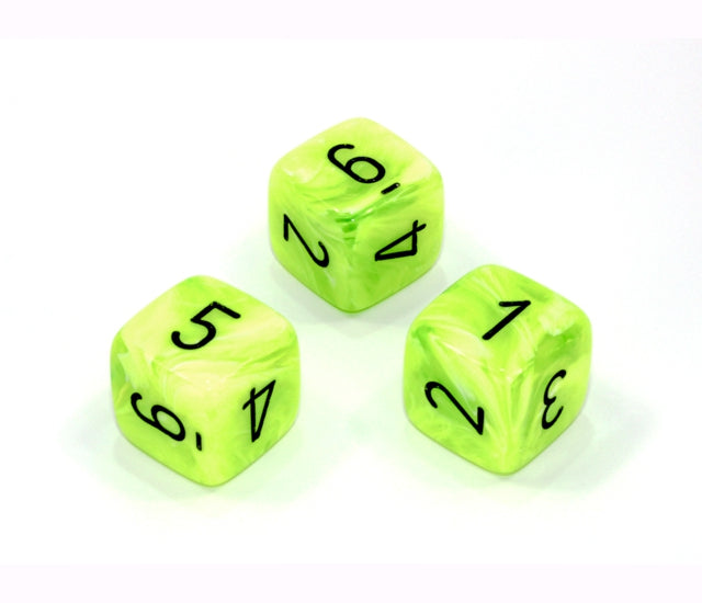 Chessex Polyhedral Dice Set: Vortex (Bright Green/Black)