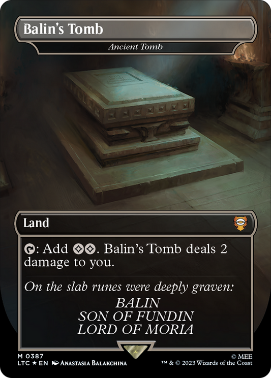 Balin's Tomb - Ancient Tomb (Borderless) (Surge Foil Realms and Relics) [The Lord of the Rings: Tales of Middle-Earth Commander]