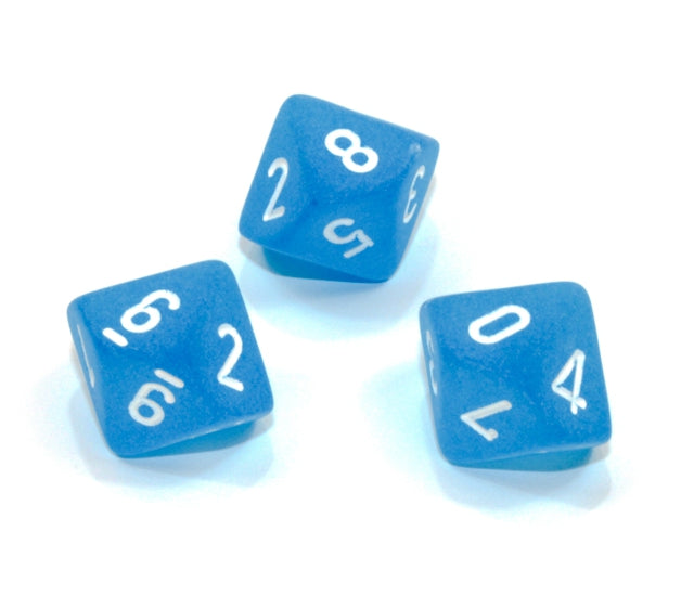 Chessex Polyhedral Dice Set: Frosted (Carribean Blue/White)