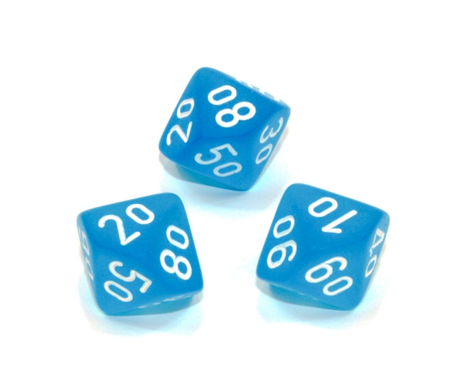 Chessex Polyhedral Dice Set: Frosted (Carribean Blue/White)