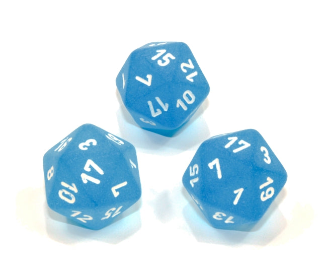 Chessex Polyhedral Dice Set: Frosted (Carribean Blue/White)