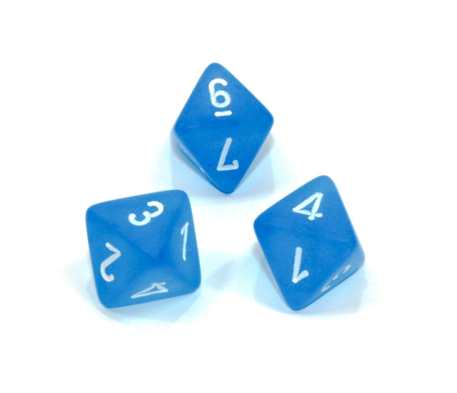 Chessex Polyhedral Dice Set: Frosted (Carribean Blue/White)