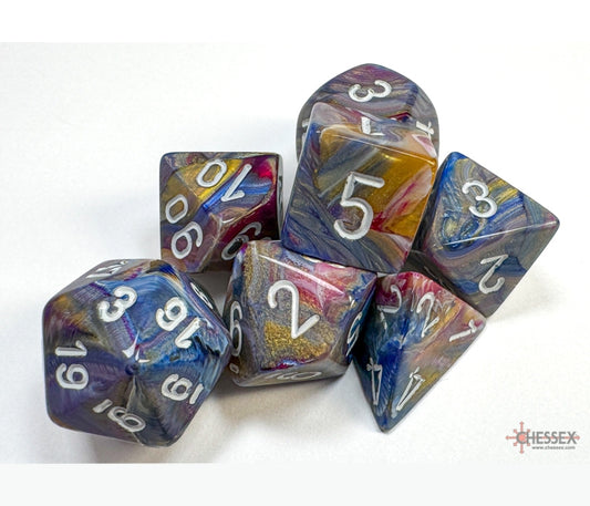 Chessex Polyhedral Dice Set: Festive (Carousel/White)