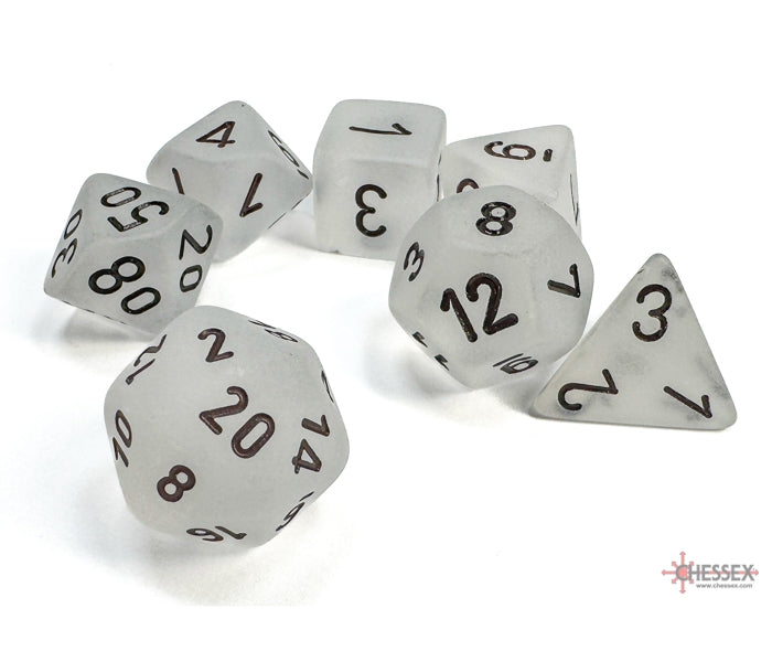 Chessex Polyhedral Dice Set: Frosted (Clear/Black)