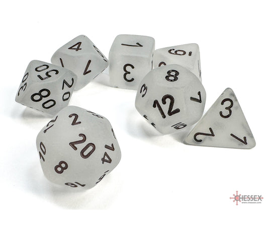 Chessex Polyhedral Dice Set: Frosted (Clear/Black)