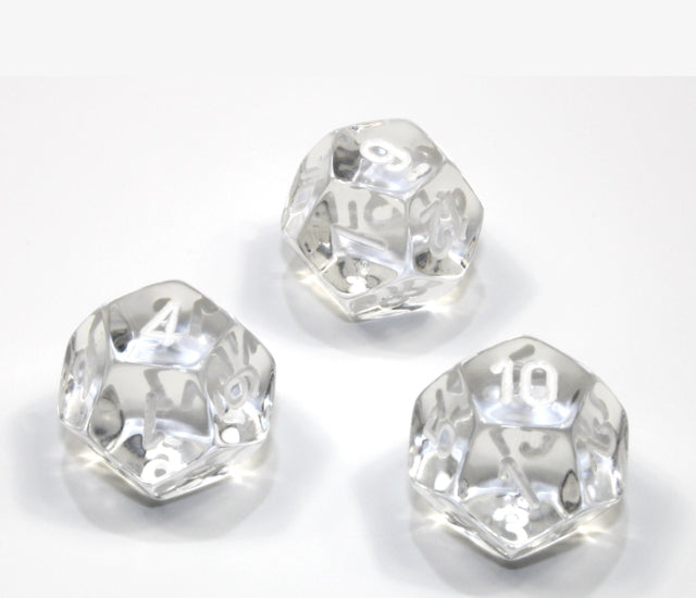Chessex Polyhedral Dice Set: Translucent (Clear/White)