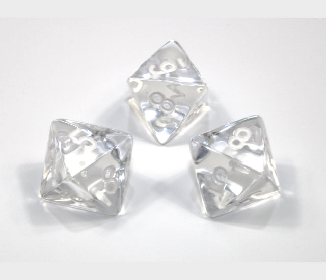 Chessex Polyhedral Dice Set: Translucent (Clear/White)