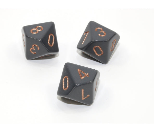 Chessex Polyhedral Dice Set: Opaque (Dark Grey/Copper)